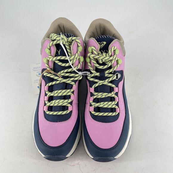 Roxy Pinnacle Sneaker Ankle Shoes Size 8 Light Pink & Navy Blue Color Lace Up - Picture 5 of 8